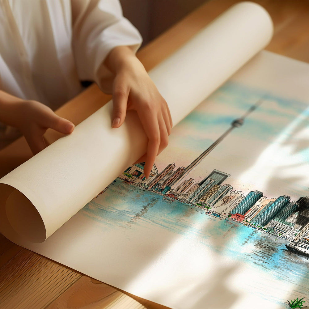 Toronto Skyline Art Print getting ready for shipping. 