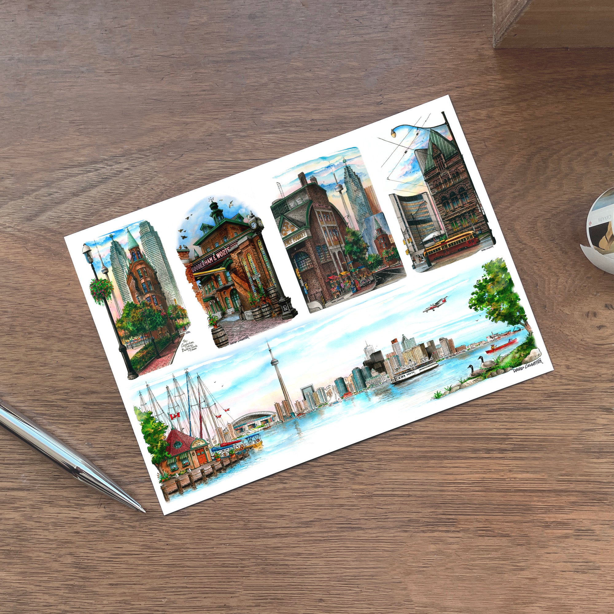 Souvenir Toronto Postcard features top Toronto landmarks