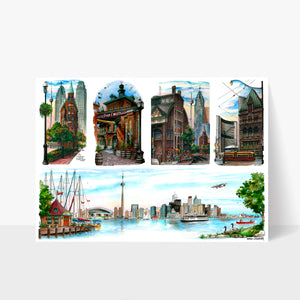 Historic Landmarks of Toronto featured on a postcard makes a great souvenir