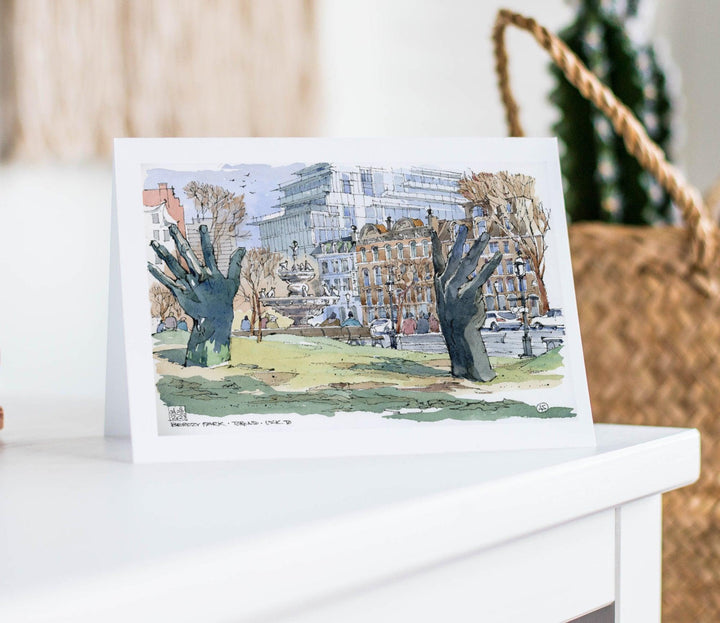 Berczy Park Hands Greeting Card , Totally Toronto Art