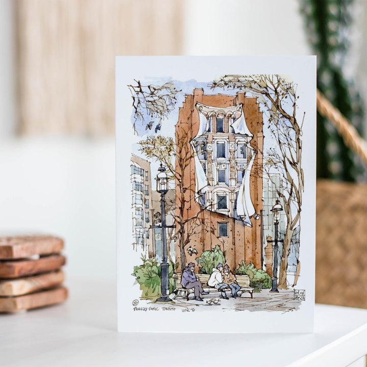 Iconic Flatiron Mural Toronto Notecard | Totally Toronto Art