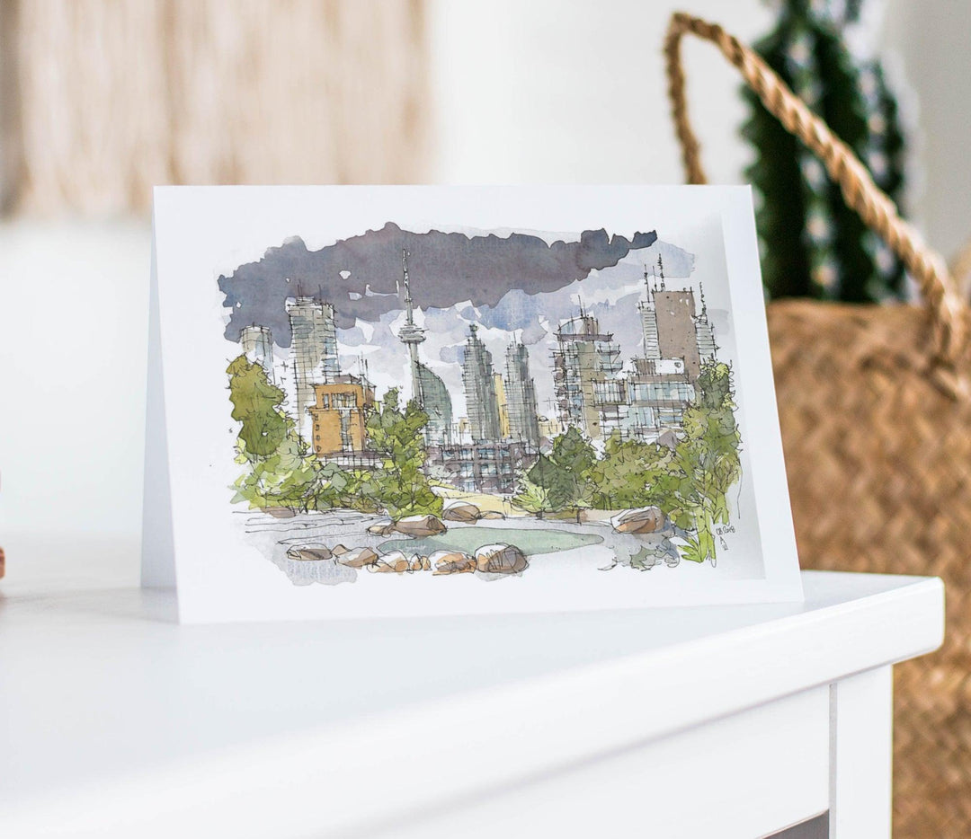 Stormy Toronto Skyline Toronto Greeting Card, Totally Toronto Art