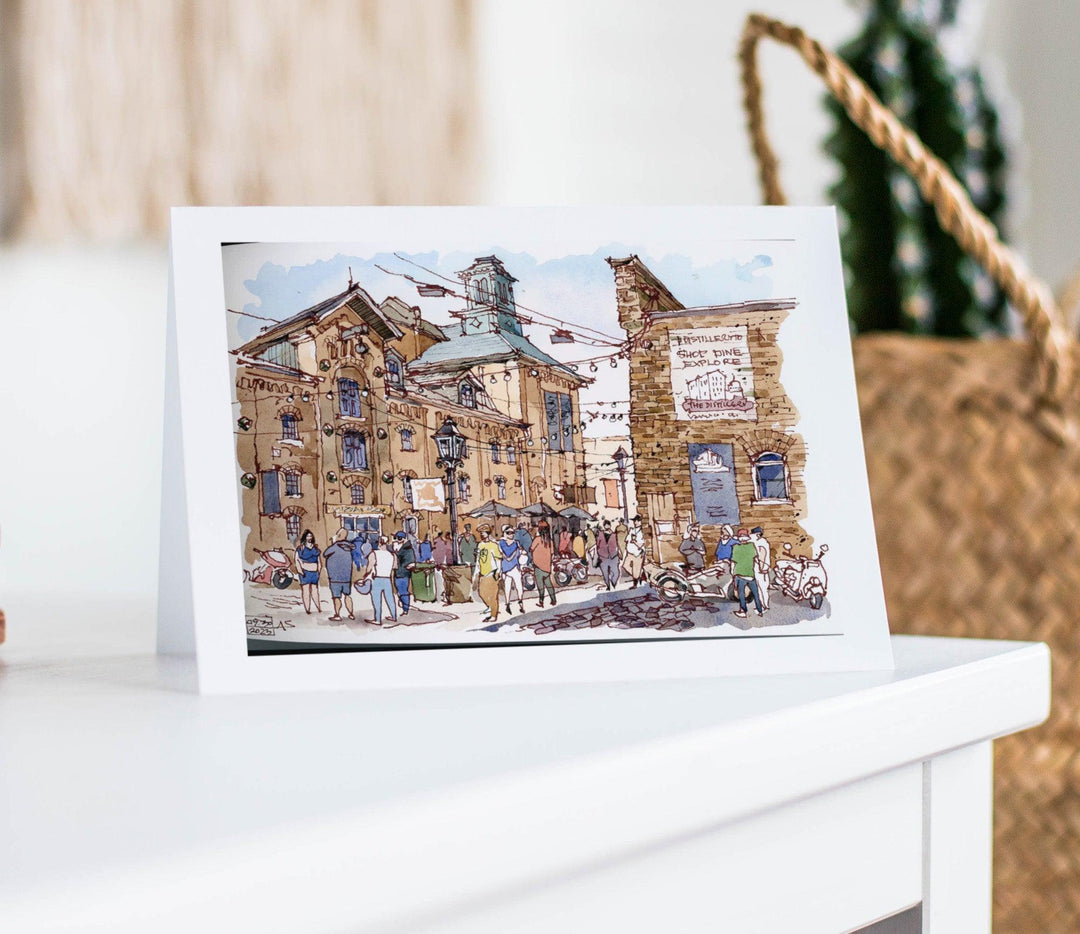 Distillery District Notecard by Andrey Shmatnik - Totallly Toronto Art