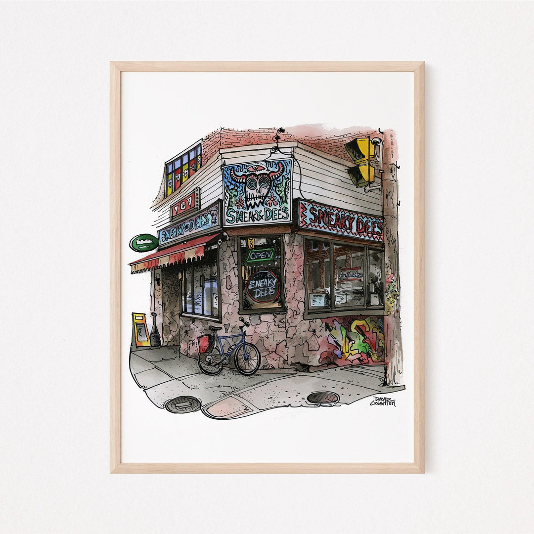 Sneaky Dee's Toronto Poster in a glass Frame | Sneaky Dees Art print