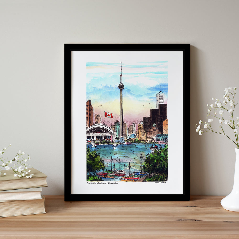 Cn Tower Poster Glass framed