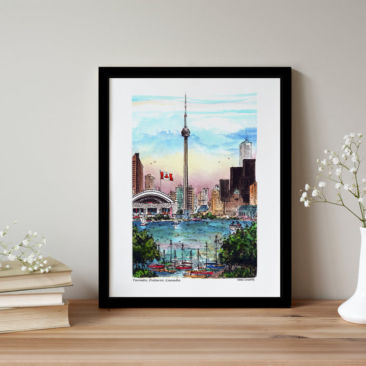 Cn Tower Poster Glass framed