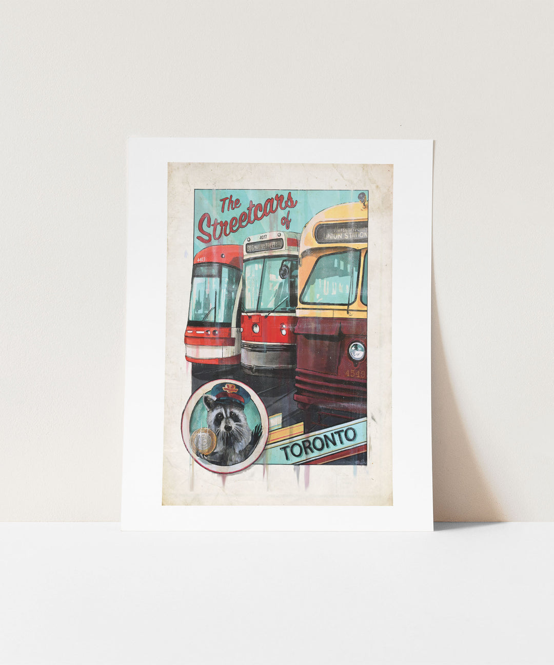 Racoon Streetcar Toronto Poster