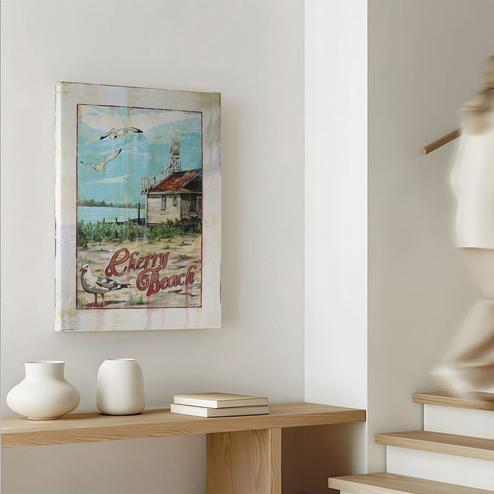 Chery Beach Toronto Canvas Poster in hallway near stairs