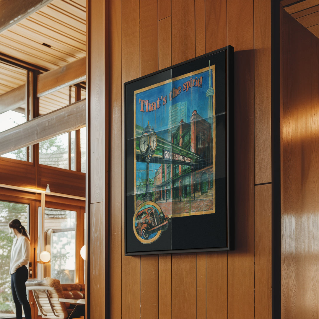 Distillery Close up of Black Canvas Framed Art Print