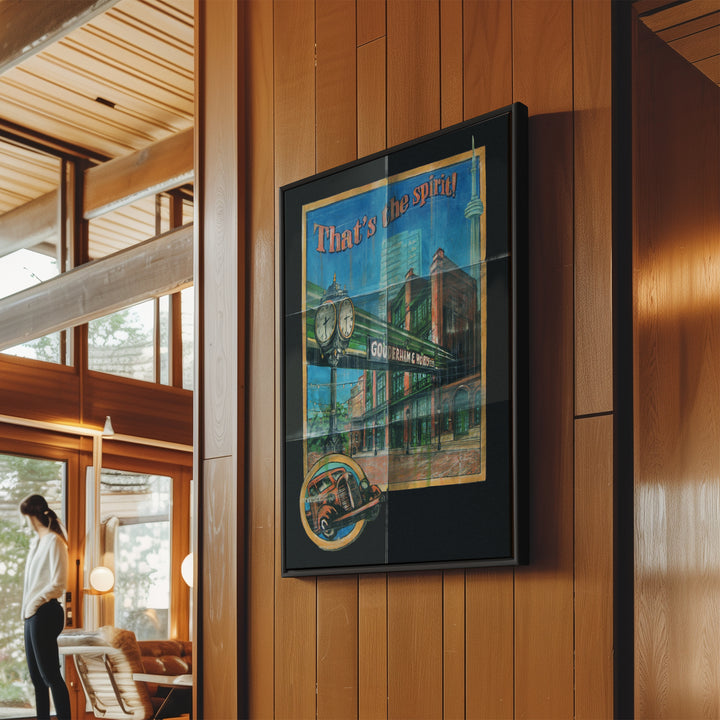 Distillery Close up of Black Canvas Framed Art Print