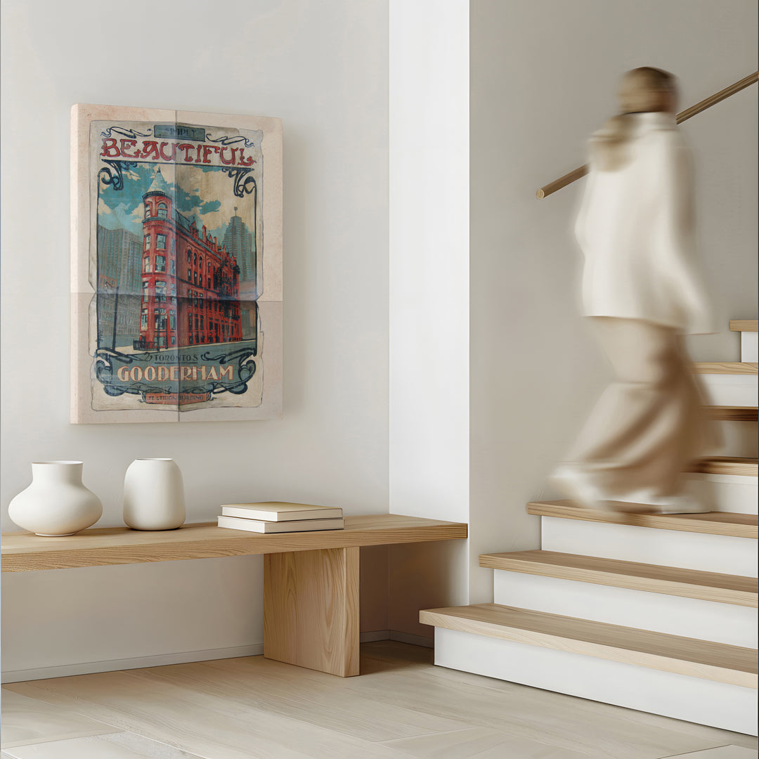 Flatiron Gooderham Building Toronto Canvas Wrapped in hallway before stairs