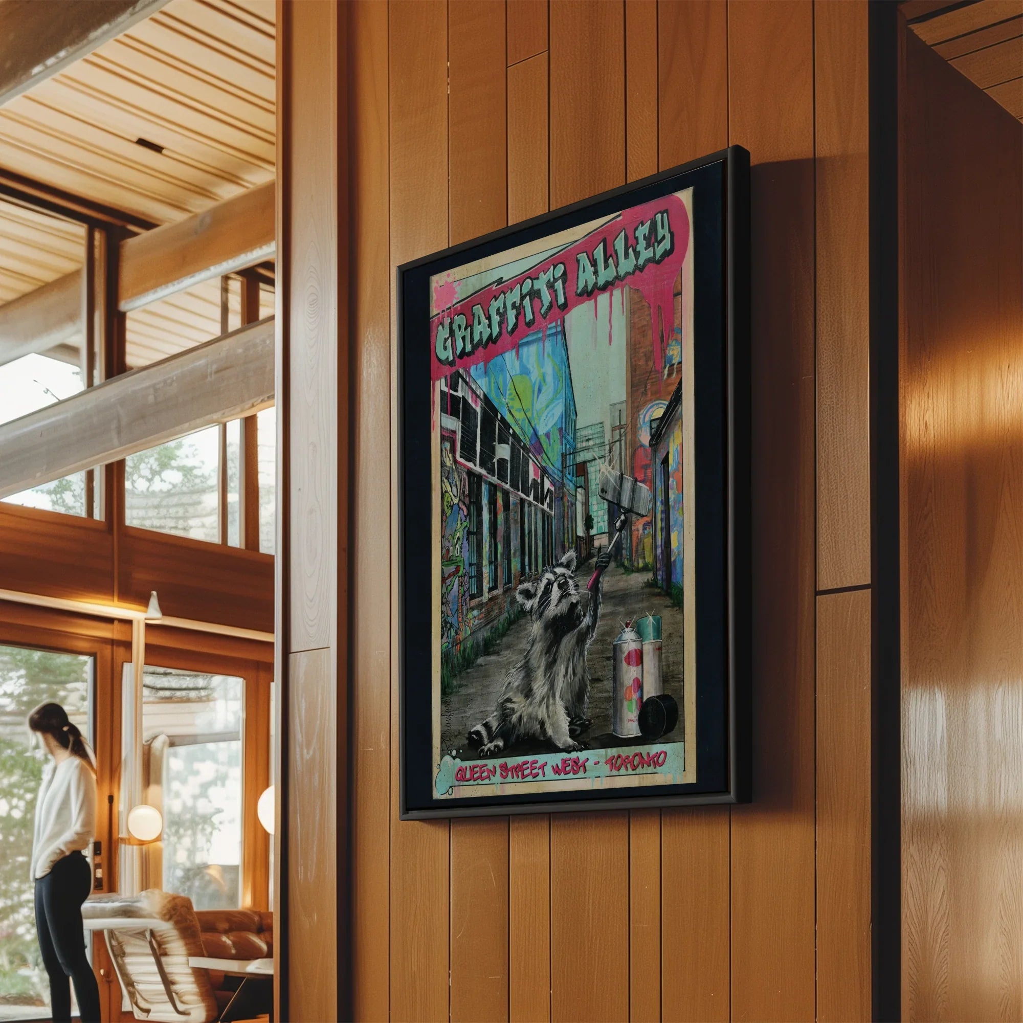Graffiti Alley Toronto Poster Print with Racoon by Rob Croxford
