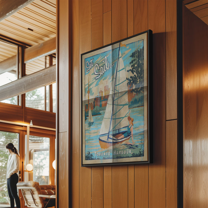 Set Sail Toronto Art Print Framed on Canvas