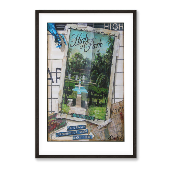 High Park Toronto Art Print Poster framed in black