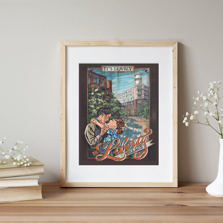 Liberty Village Toronto Poster by Rob Croxford in a spring frame