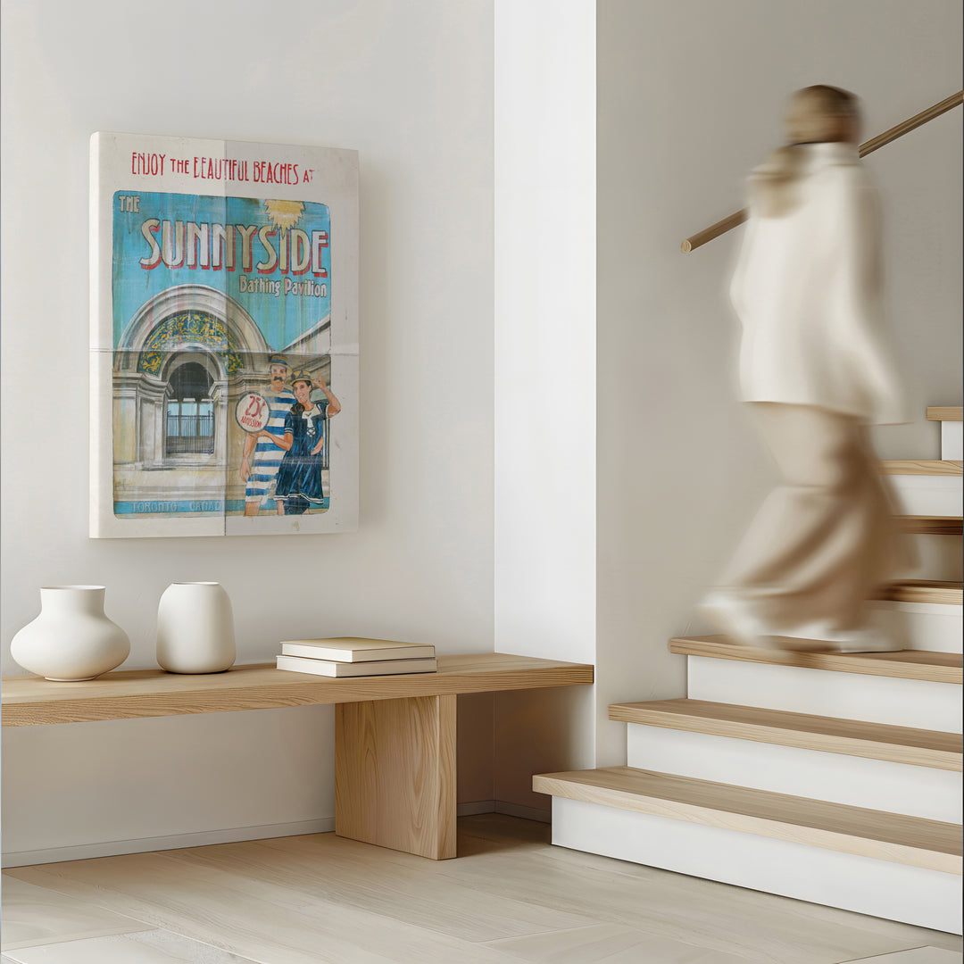 Sunnyside Canvas Wrapped in hallway before stairs