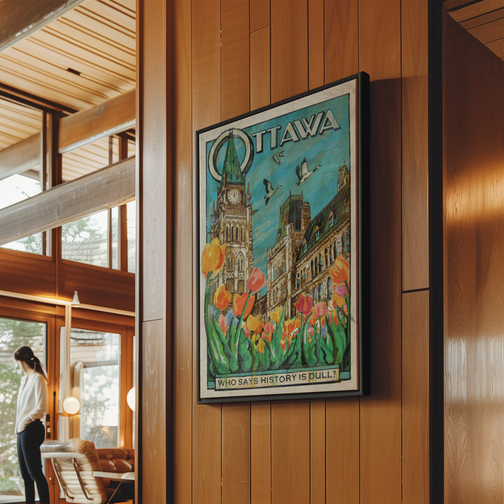 Ottawa Spring Parliament Art Print Framed on Canvas
