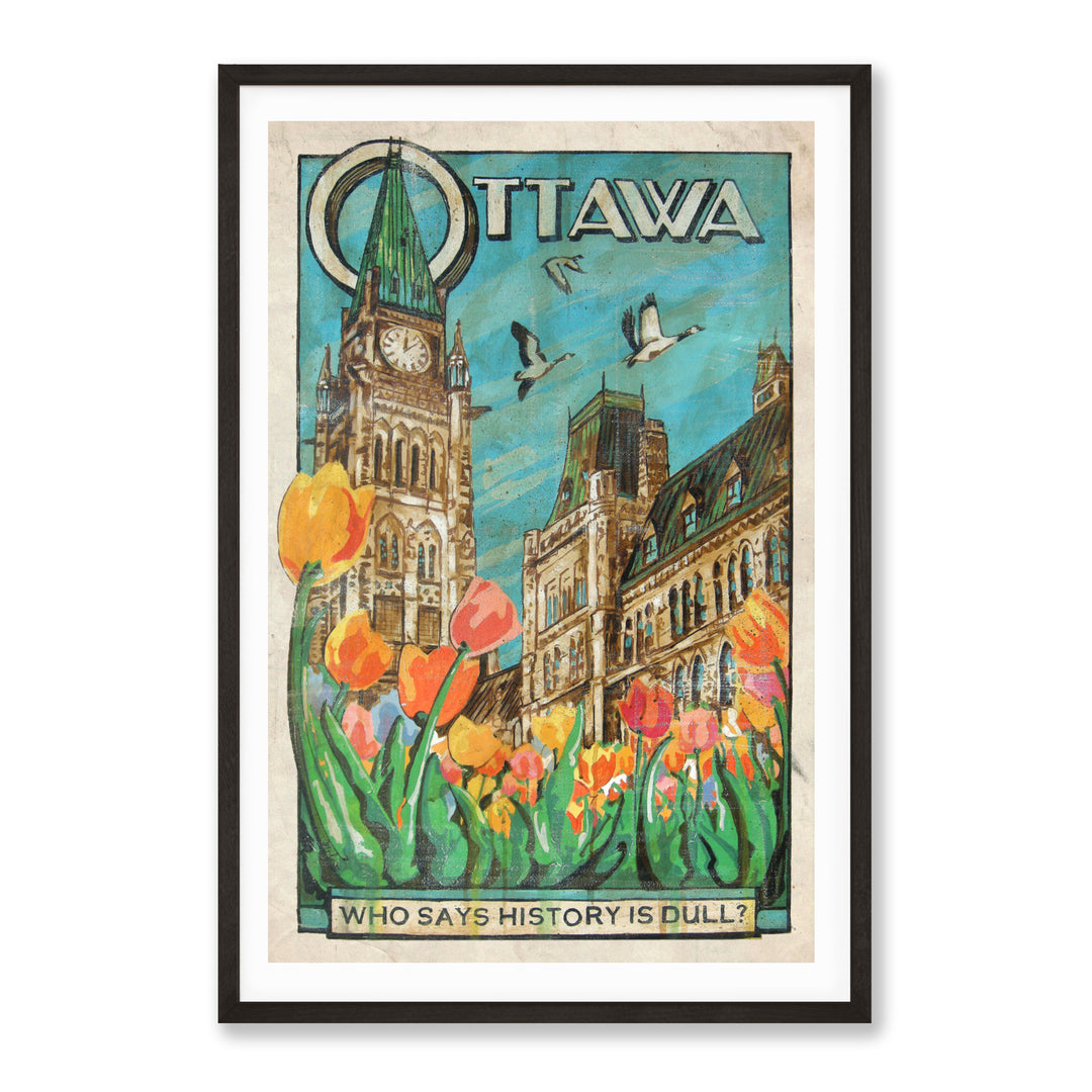 Ottawa Framed in Black on a white wall