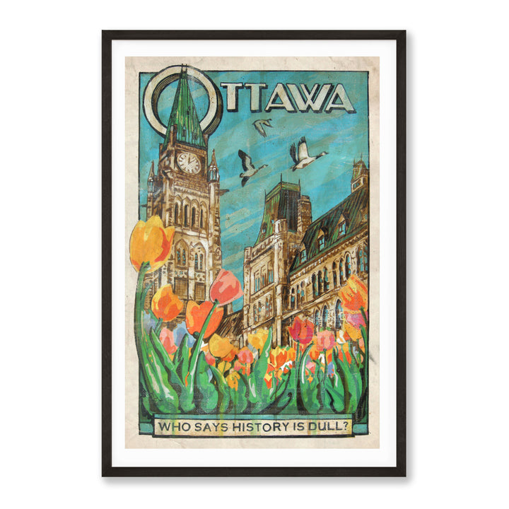 Ottawa Framed in Black on a white wall