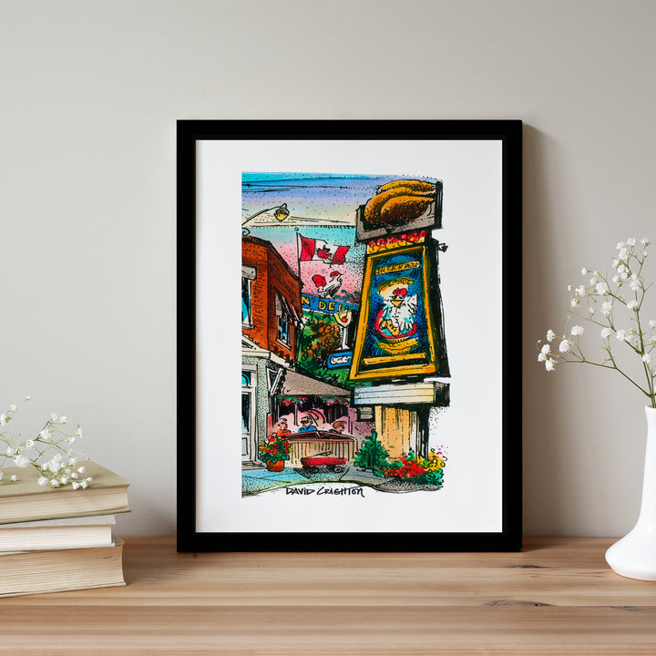 Chicken Deli Glass Framed Poster