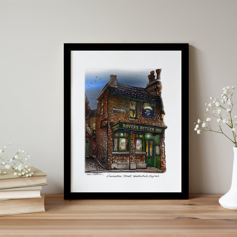 Rovers Return Glass Framed Poster