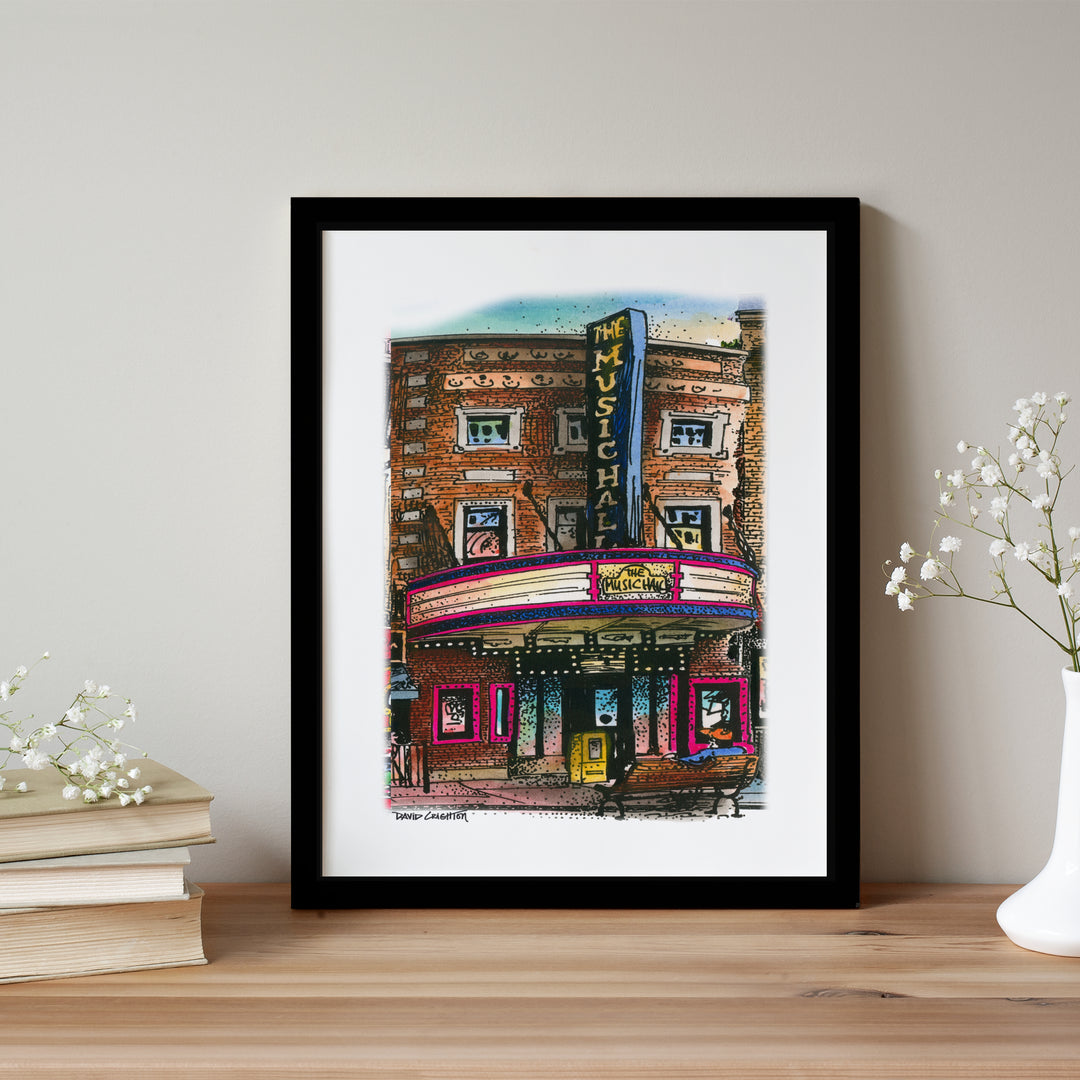 Danforth Music Hall glass framed poster