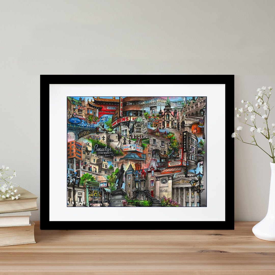 Mon Montreal Glass Framed Poster