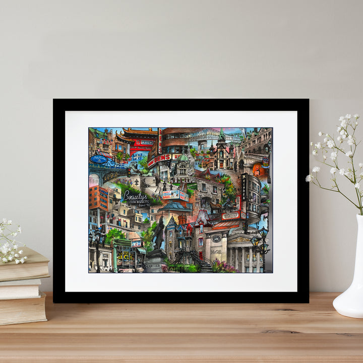 Mon Montreal Glass Framed Poster