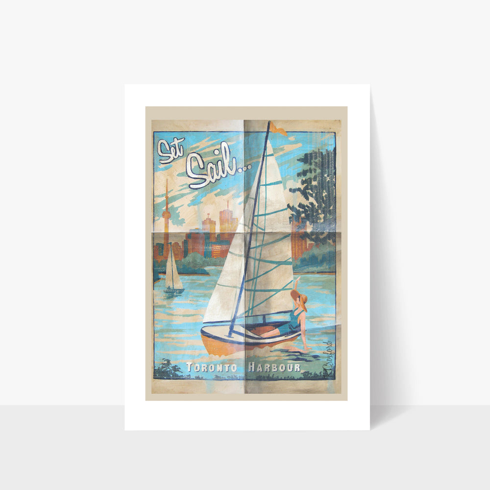 Set Sail Toronto Harbour Postcard by Rob Croxford