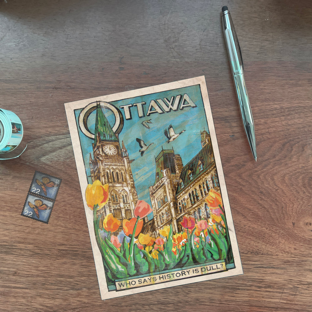 Ottawa Canada Postcard by Rob Croxford on wooden desk