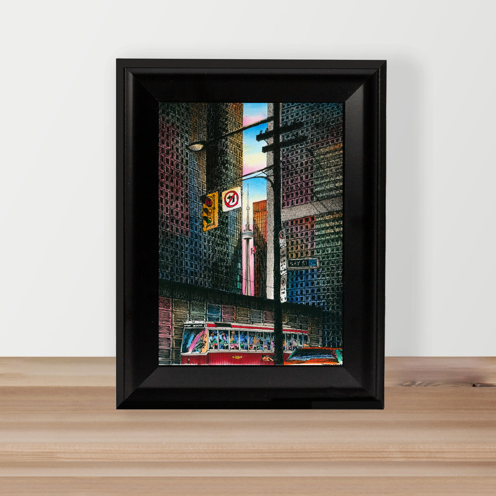 King and Bay Streetcar Postcard in Glass Frame