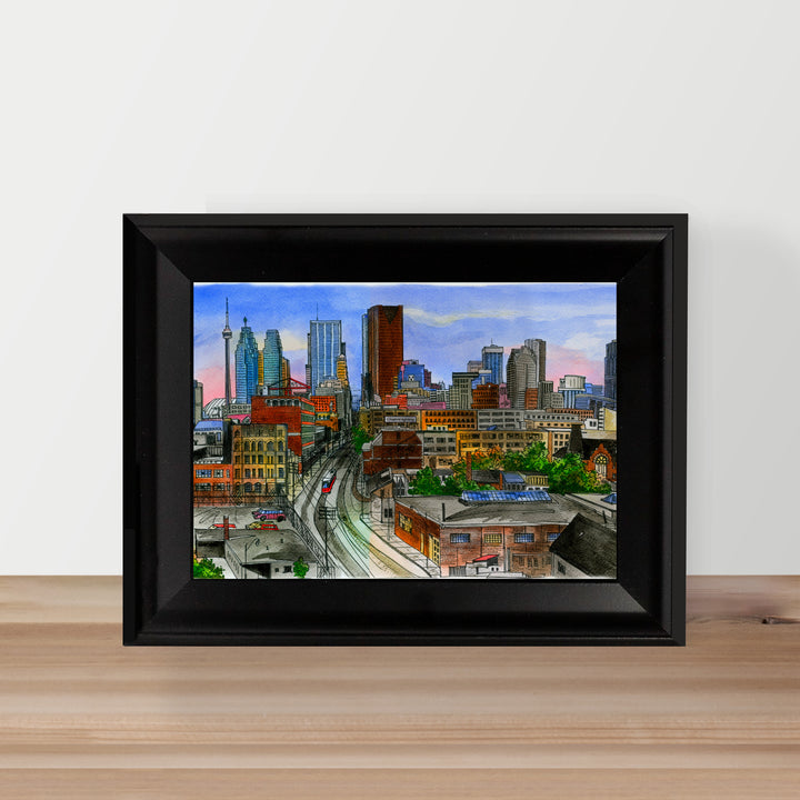 Skyline Looking West Postcard in Glass Frame