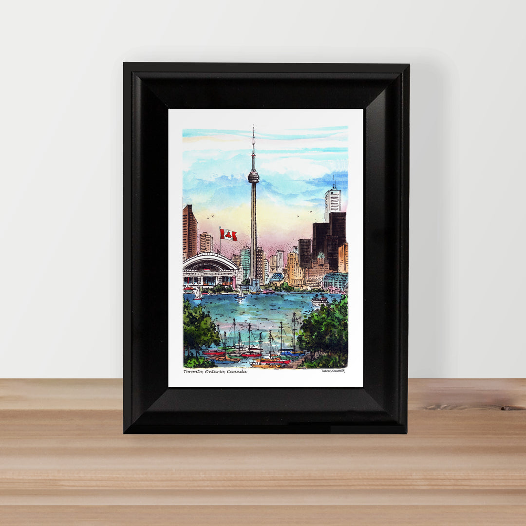 CN Tower Glass Framed Postcard