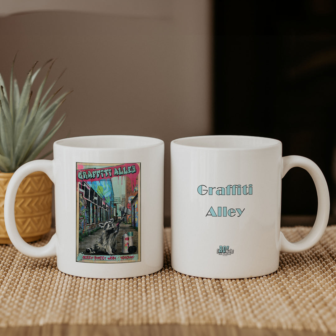 Graffit Alley Toronto Coffee Mug with Text available at Totally Toronto Art