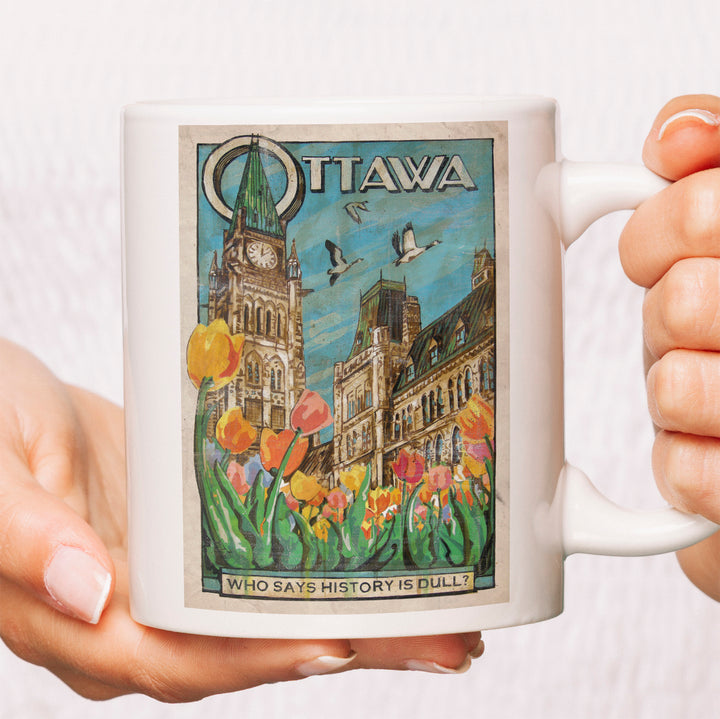 Ottawa Tulips and Parliament Coffee Mug
