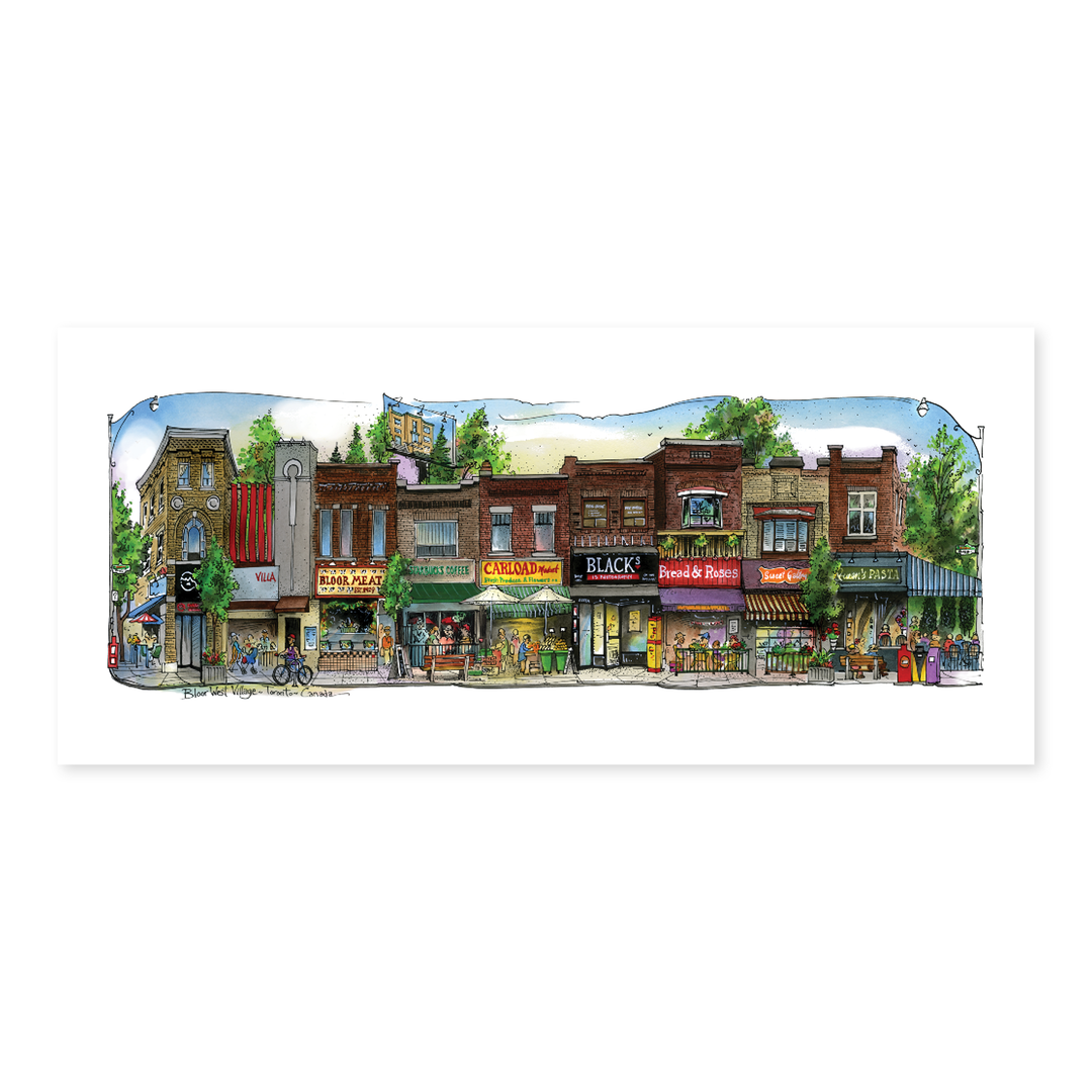 Bloor West Village #4 is a Toronto Art print by Artist David Crighton featuring vintage businesses