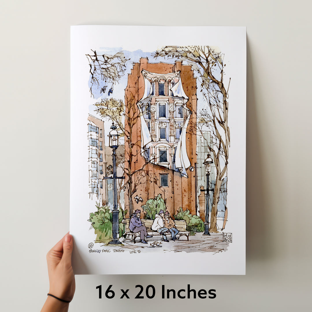 Iconic Flatiron Mural Toronto Poster measurements 16x20