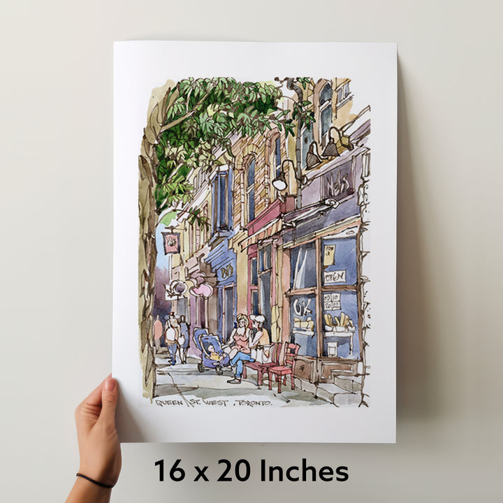 Queen Street Vibe Toronto Poster with measurements 16x20