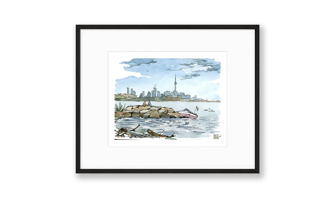 Black Framed Toronto Skyline from the Island Toronto Poster