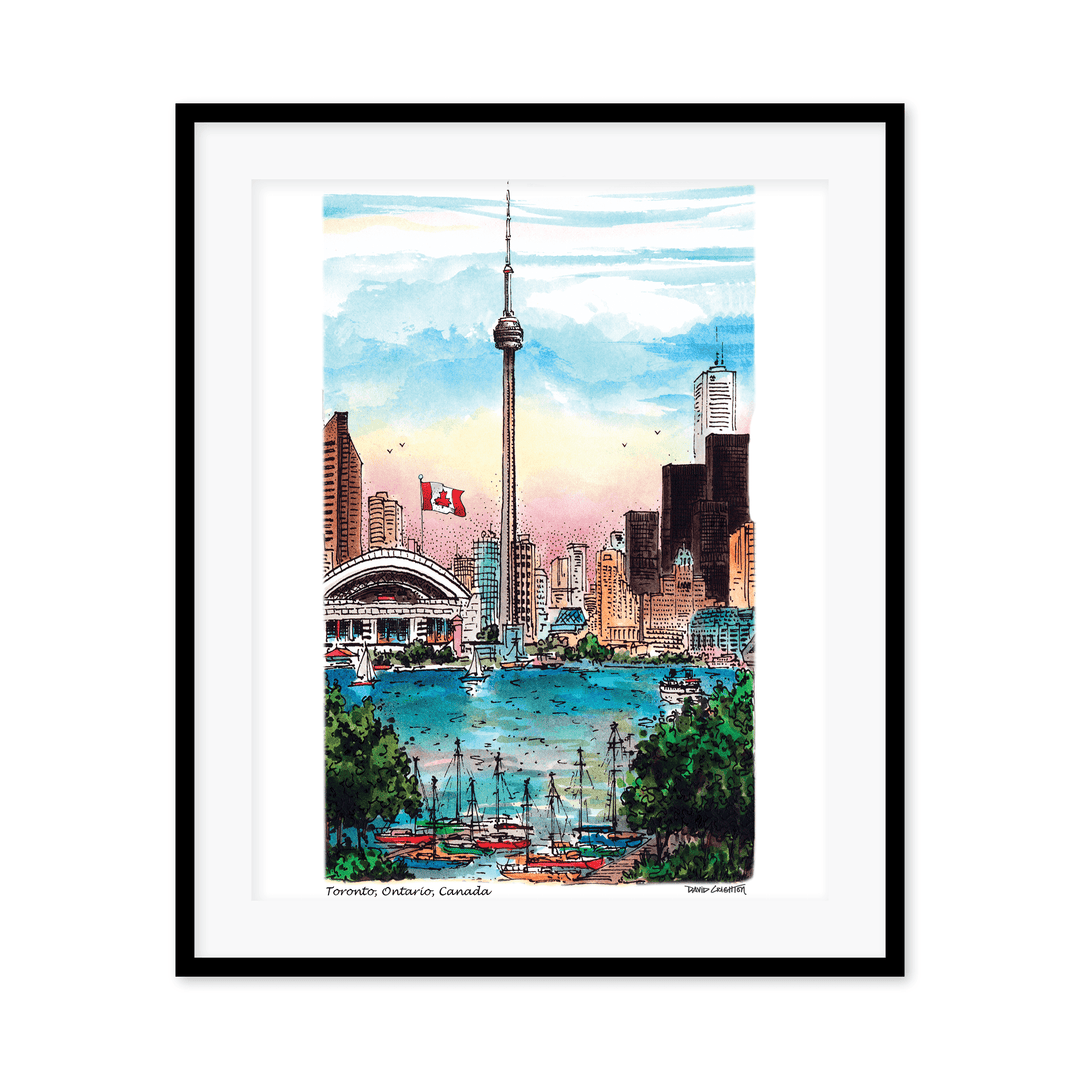 A Glass Framed Art Print of the CN Tower