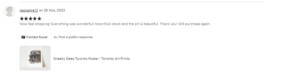 Here's a review of our Sneaky Dee's Toronto Poster 