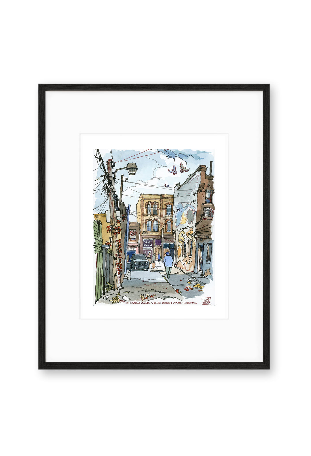 Black Framed Ossington Back Alley Toronto Poster