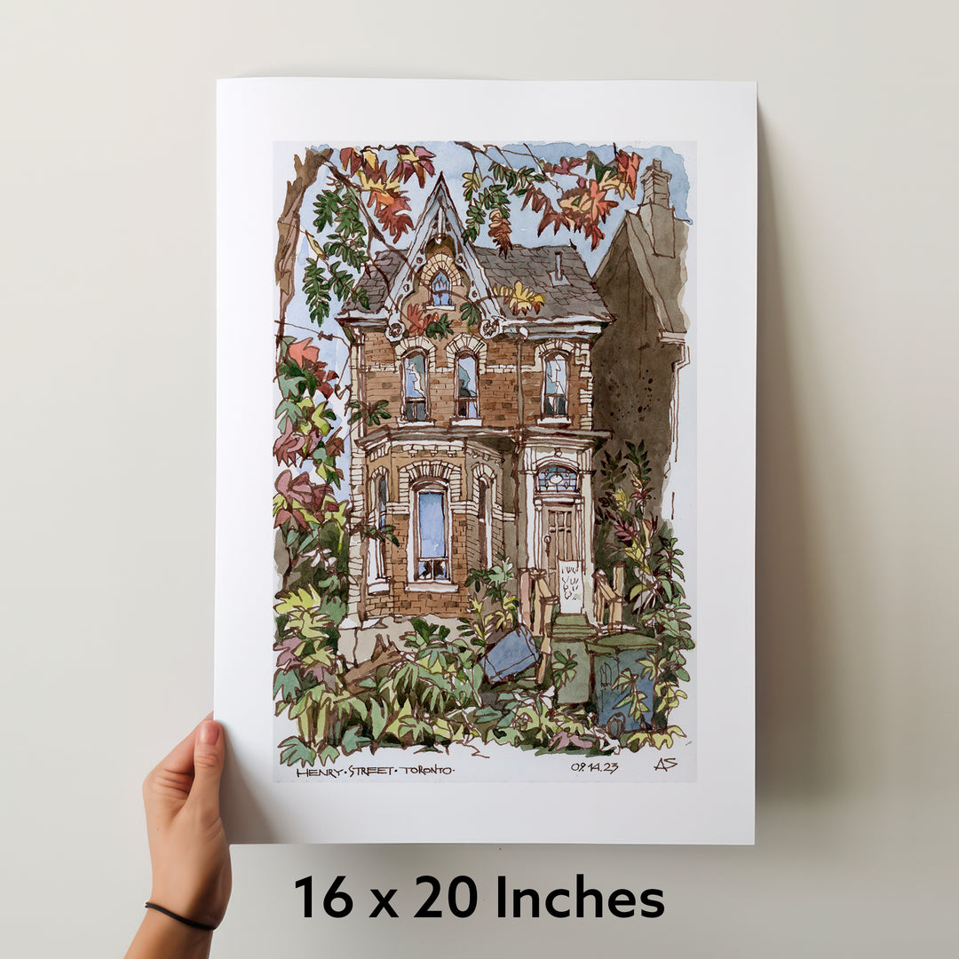 Victorian house Toronto Poster with measurements 16X20