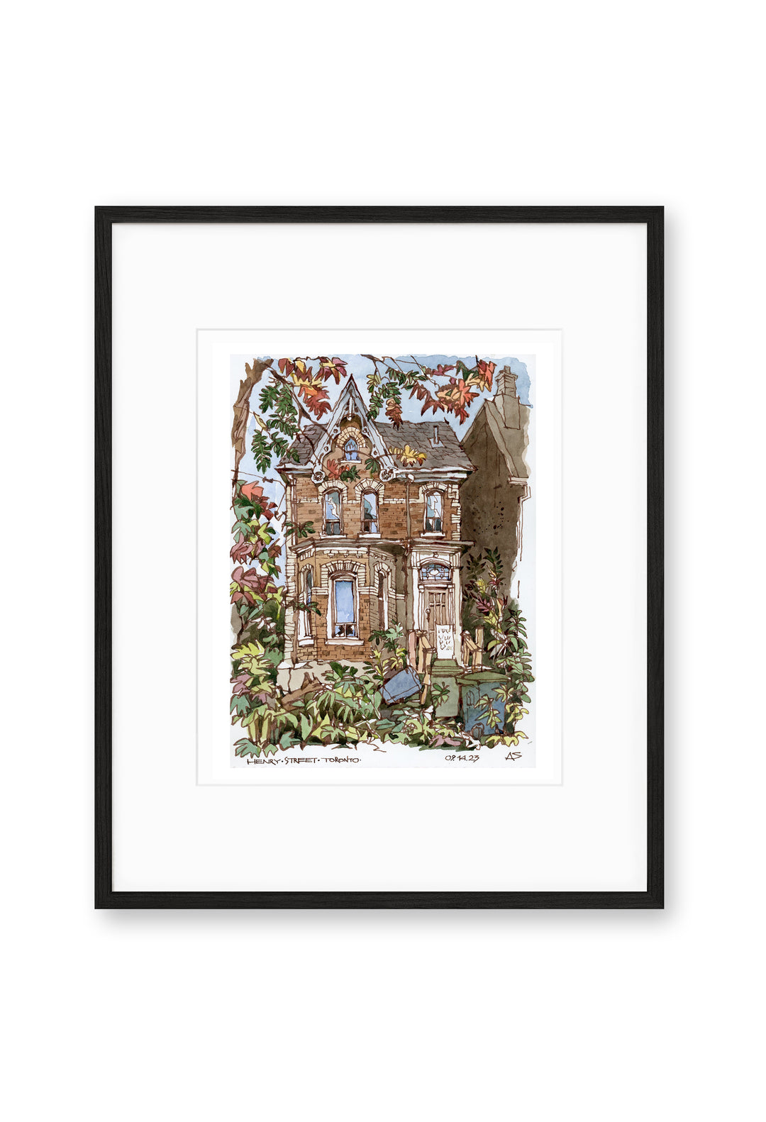 Black Framed Victorian House Toronto Poster