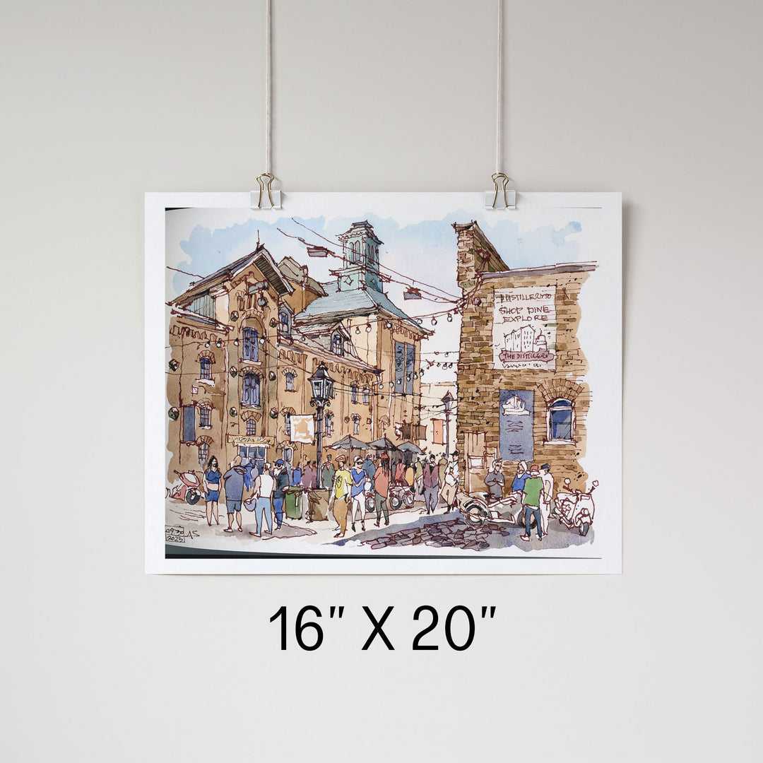 Distillery District Toronto Poster hung up by clips 16X20''