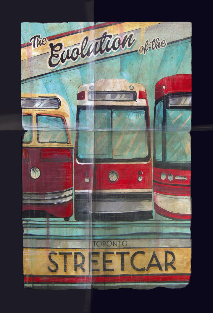 Toronto Streetcar Evolution Postcard by Rob Croxford