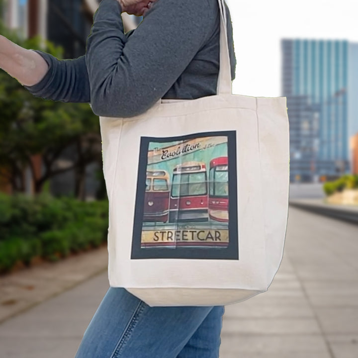 Evolution of Toronto Streetcars Tote Bag