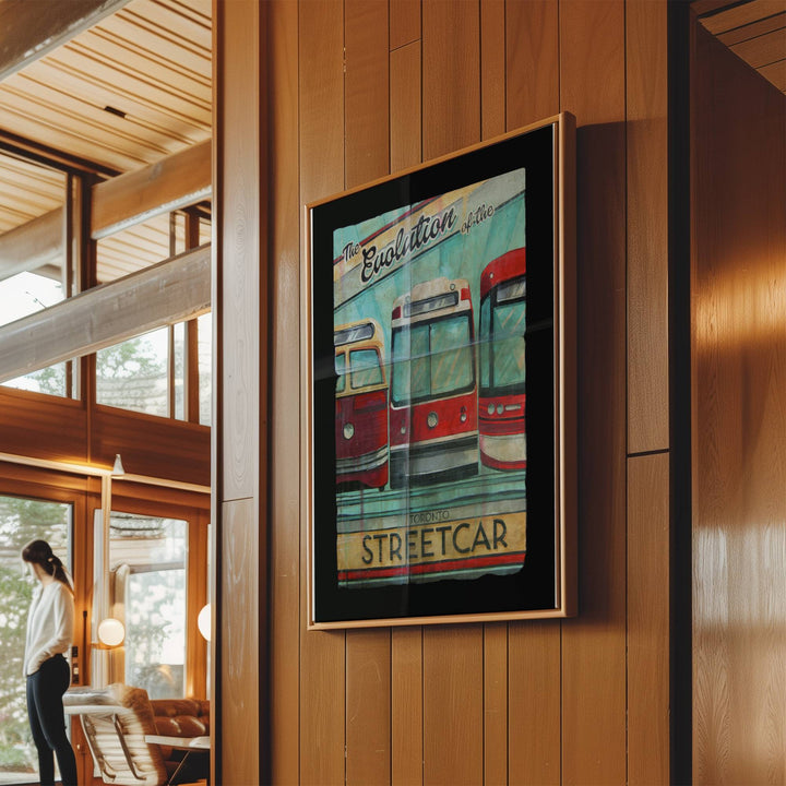 The Evoluton of the Streetcar framed canvas art print by Rob Croxford