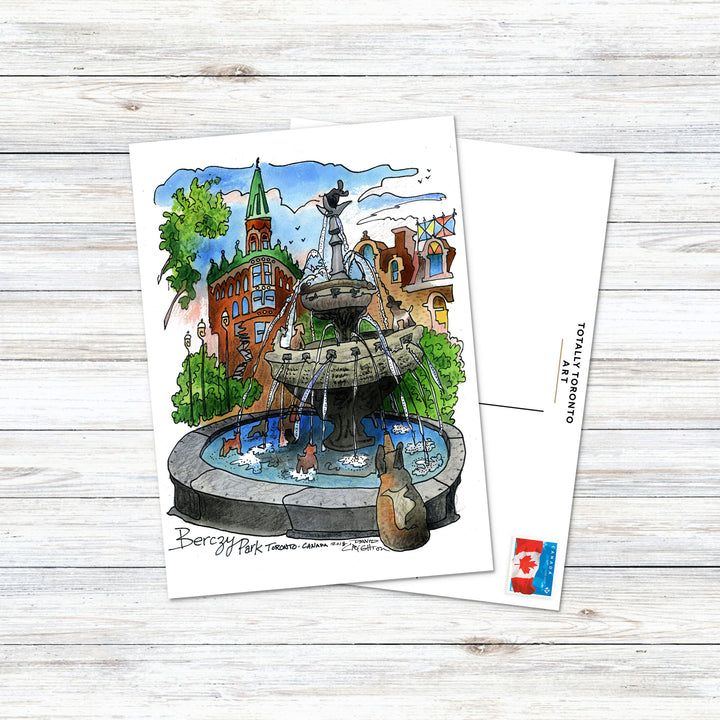 Berczy Park Fountain Toronto Souvenir Postcard