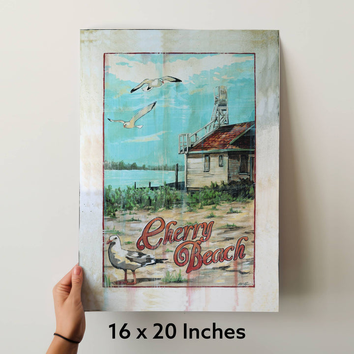 Cherry Beach Toronto Poster Large Format held 16X20 held by hand